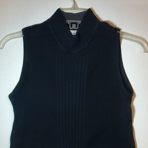 Black Sleeveless Turtleneck Sweater